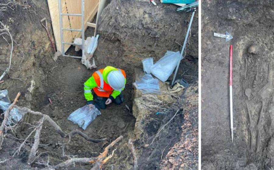 Excavation of Anglo-Saxon remains at The Old Bell.  Source: Cotswold Archaeology