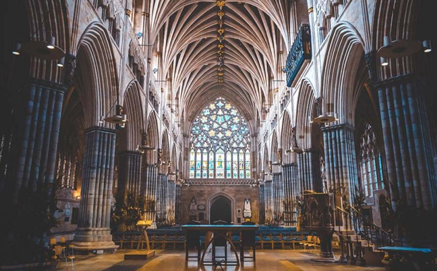 Interior of Exeter Cathedral in England, where the remains of Bishop William Warelwast, nephew of William the Conqueror, were discovered. Source: Seventy4 UK / Adobe Stock