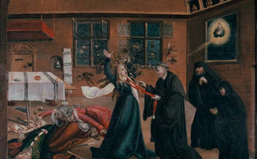  Medieval exorcism of a woman. 
