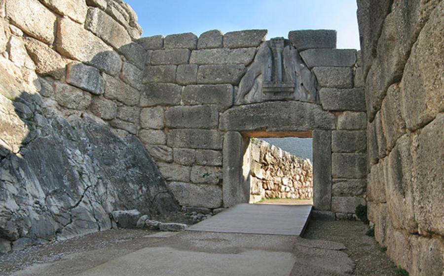 The Lion Gate at Mycenae. 