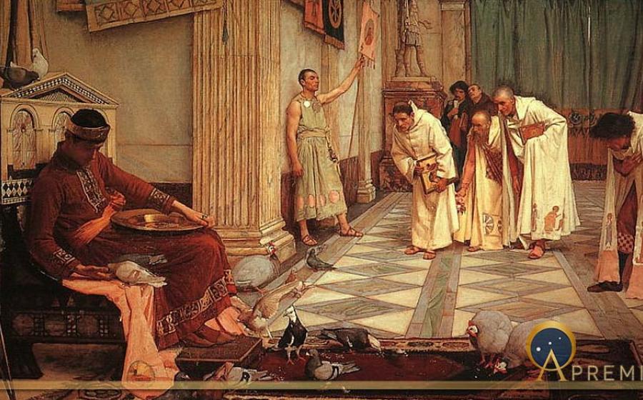 The Favorites of the Emperor Honorius, by John William Waterhouse (1883) (Public Domain)