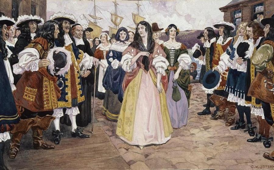 The arrival of the filles du roi in 1667