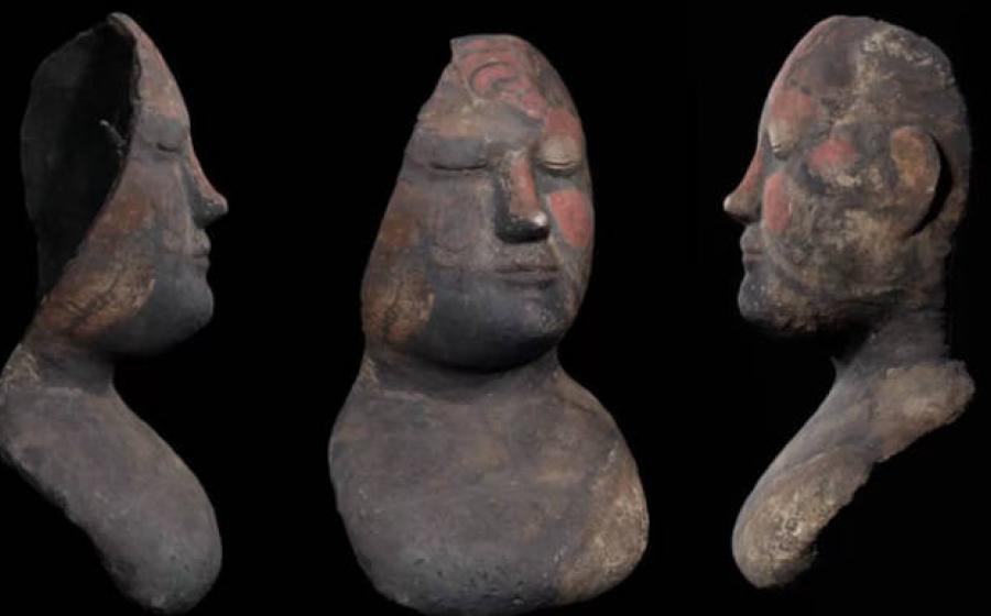 Various aspects of the Tashtyk funerary mask without digital restoration. 