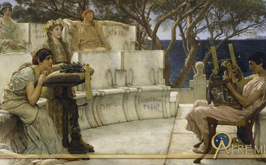 Sappho and Alcaeus by Lawrence Alma-Tadema (1881)