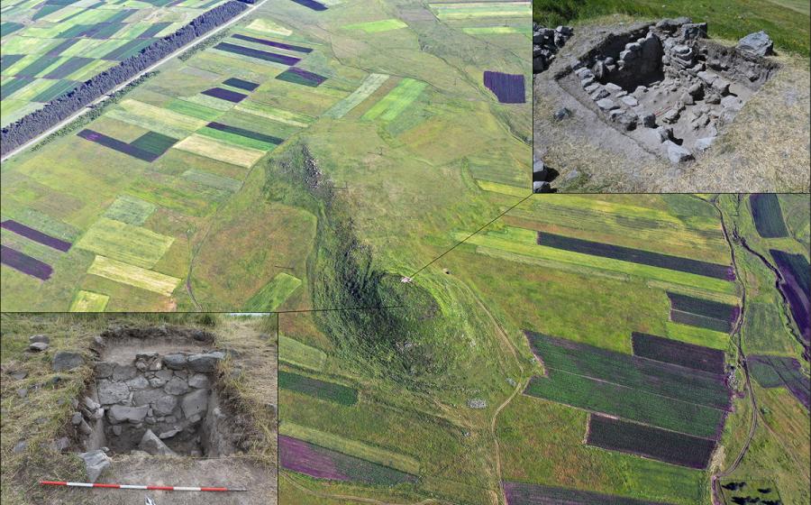 Aerial view of Baraleti site in Georgia with excavation areas.