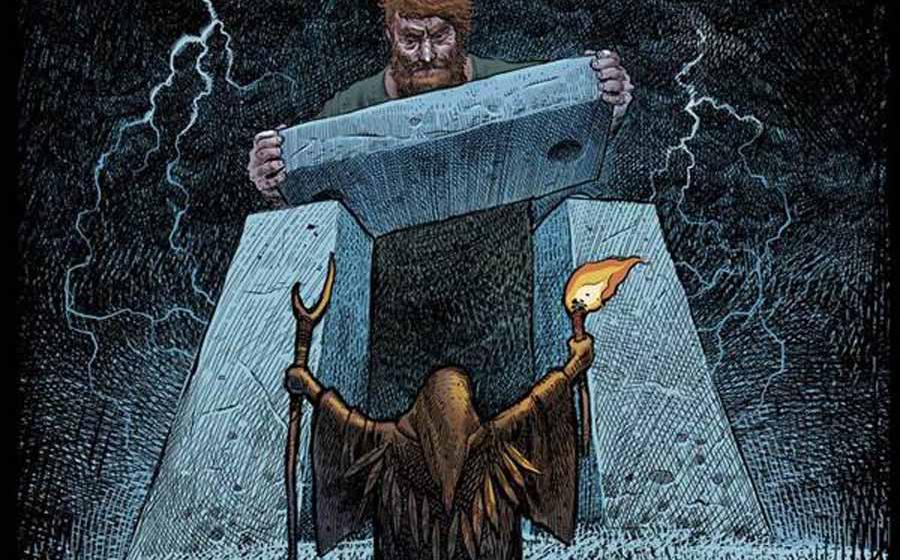 Cropped section of the cover of The Giants of Stonehenge and Ancient Britain by Hugh Newman and Jim Vieira. Source: Author provided. 