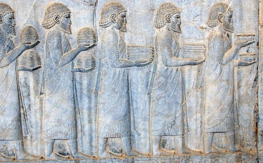 Stele of Ionian Tribute Bearers on the Apadana Staircase, Persepolis.