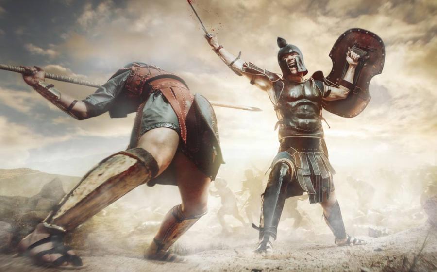 Gladiators fighting