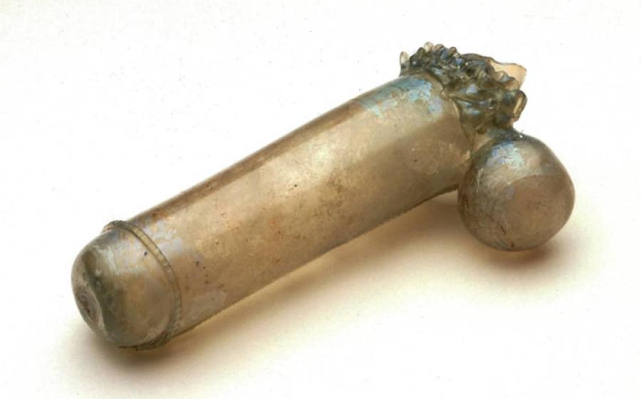 Glass phallus vessel found in German Renaissance convent.