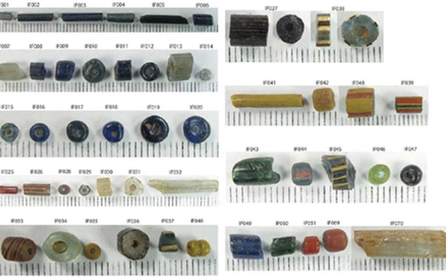 Glass beads of all colors found in the ancient city of Ile-Ife.