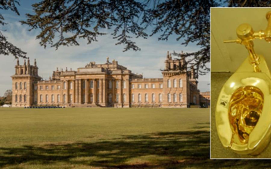 Main: Blenheim Palace (Snowshill / Adobe Stock). Inset: The Gold Toilet (CC by SA 2.0)