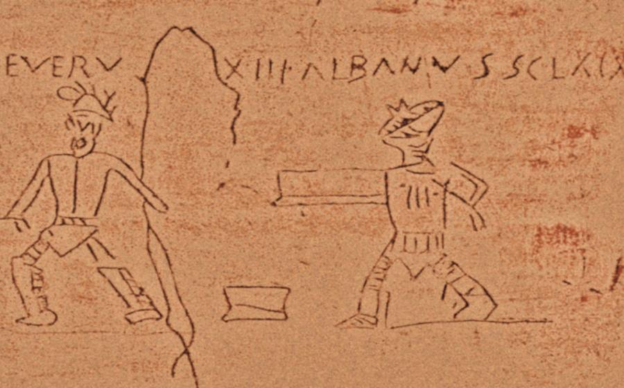 Gladiator graffiti in Pompeii.