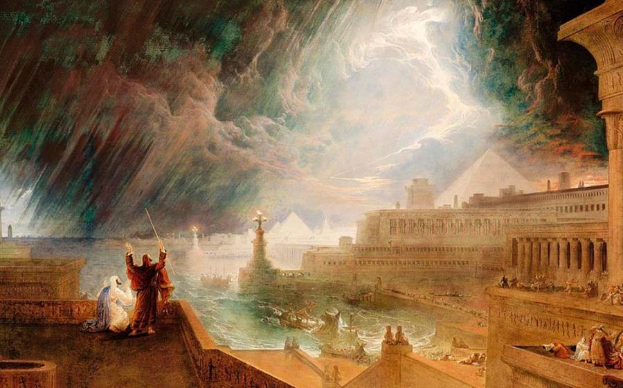 Seventh Plague of Egypt (1823) by John Martin, a painting of the Old Testament bible story. Source: Public domain