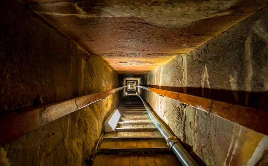 Stairway inside the Great Pyramid, Egypt. Source: witthaya / Adobe Stock.