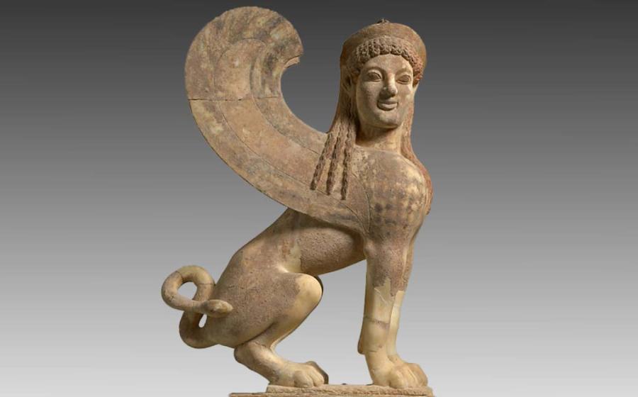 Marble capital and finial in the form of a sphinx. Source: Metropolitan Museum of Art / Public Domain.