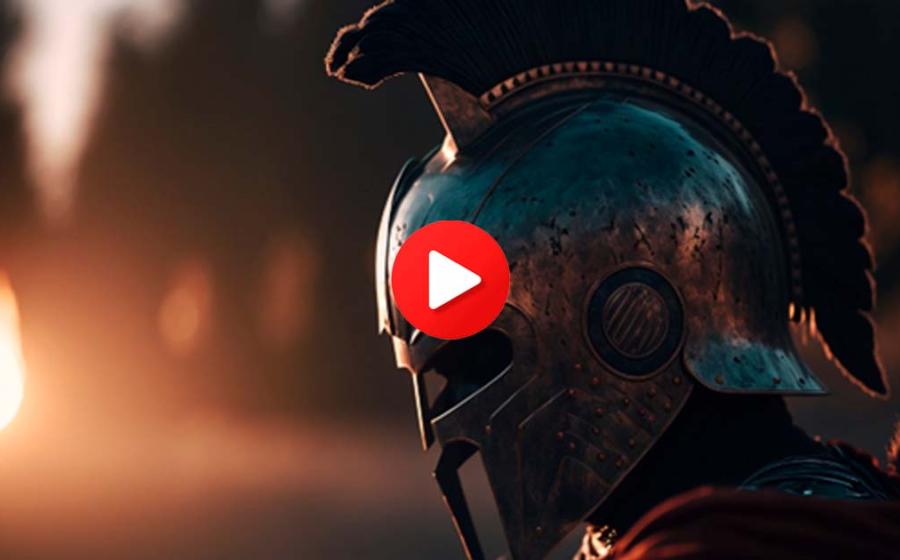 Greek hoplite. Source:  Art Gallery / Adobe Stock. Video Button Play Image by Dehweh / Adobe Stock.