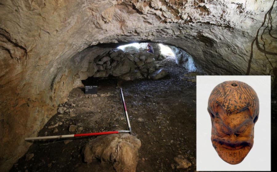 Crno Jezero Cave, near Dubrovnik, where the terracotta head of a Greek theatrical mask from the 4th–3rd century BC was found