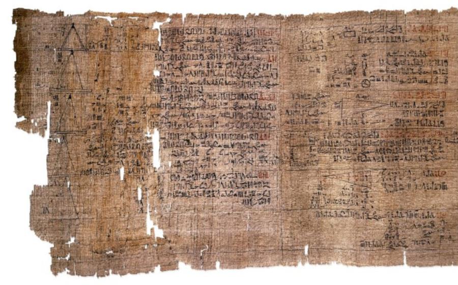 The Rhind Mathematical Papyrus, the best-known surviving mathematical text from ancient Egypt