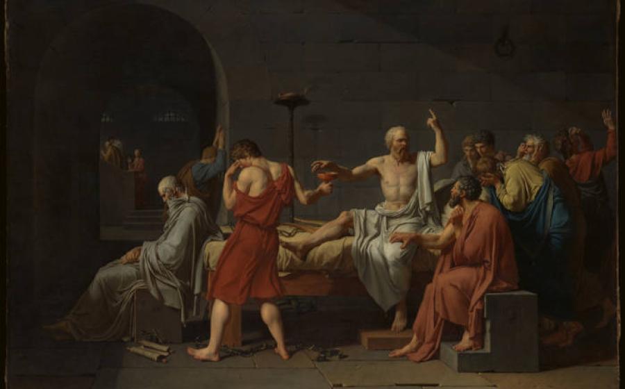 The Death of Socrates Painting, Jacques Louis David.