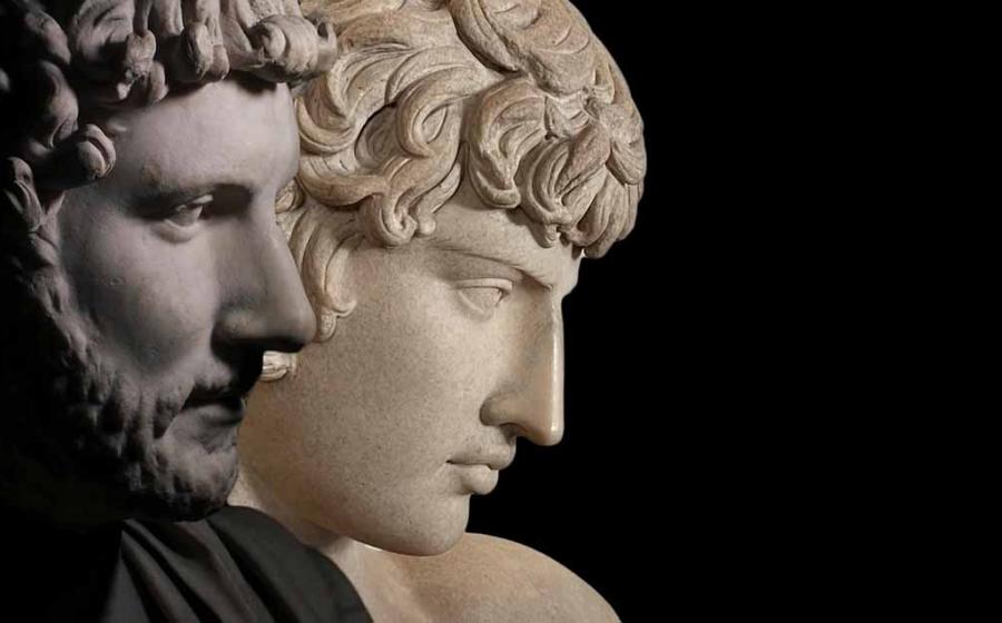 Busts of Hadrian and Antinous. Source: YouTube Screenshot / Royalty Now Studios.