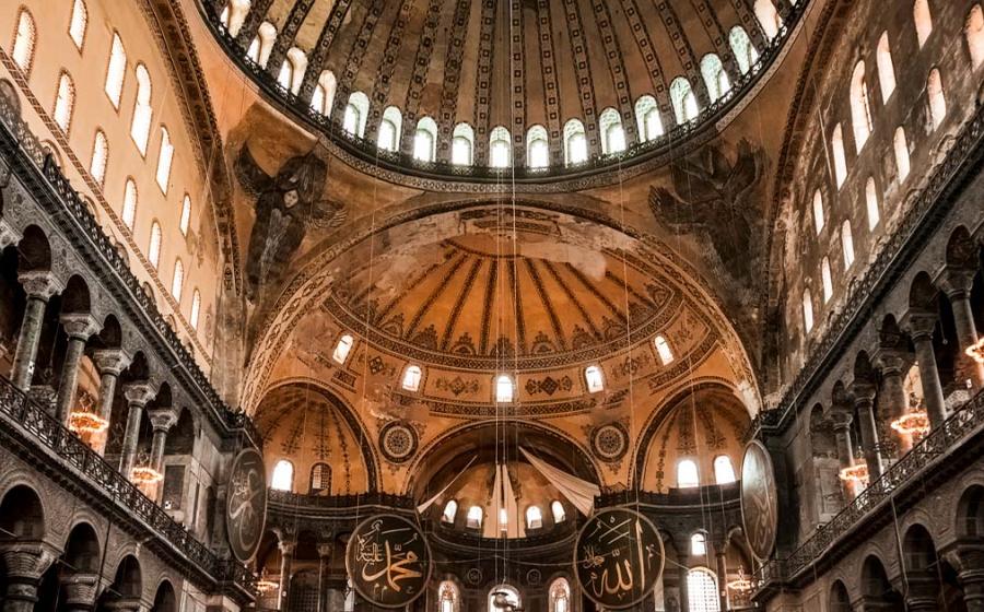 Inside the Hagia Sophia in Istanbul, Turkey. Source: Fernikon / Adobe Stock.