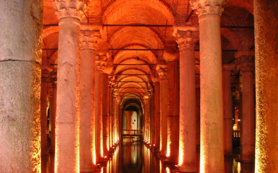 The Basilica Cistern, part of Istanbul’s famous underground water landscape near Hagia Sophia