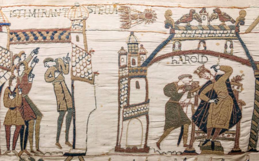 Observers of Halley's Comet on the Bayeux Tapestry