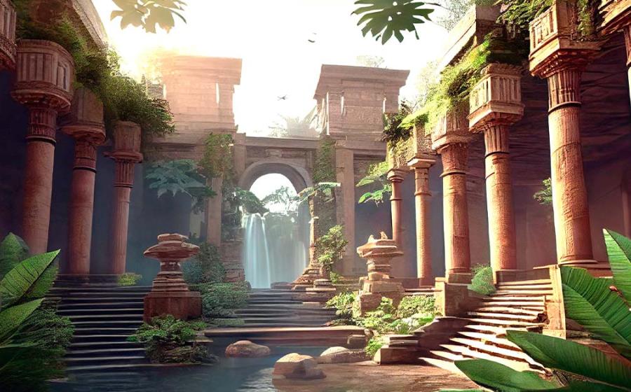 Hanging gardens of Babylon. Source: Trendy Image Two / Adobe Stock.