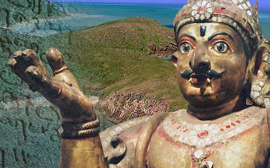 Plate 1: Australian eastern seaboard (Google Earth), Statue of Garuda (Hyougushi / Hideyuki KAMON from National Museum in Delhi, India/CC BY-SA 2.0) and Tamil inscriptions, Tamil Nadu. (Shivz Photography/CC BY 2.0) Deriv.