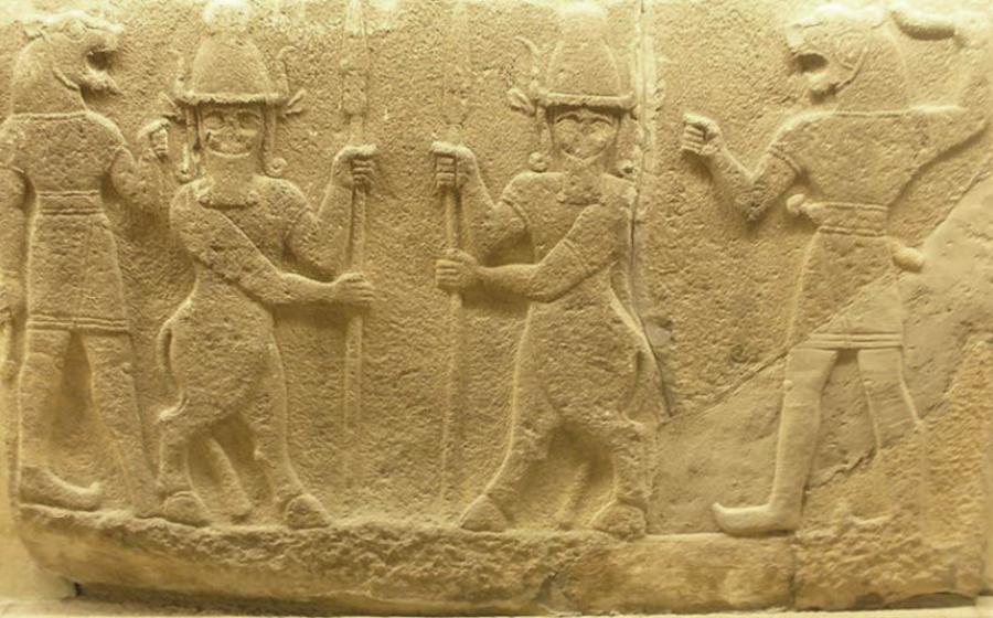 Hittite relief from ancient Carchemish depicting Kusarikku
