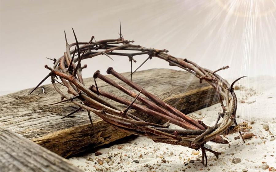 Representation of holy nails of the Crucifixion and crown of thorns.	Source: vetre / Adobe Stock