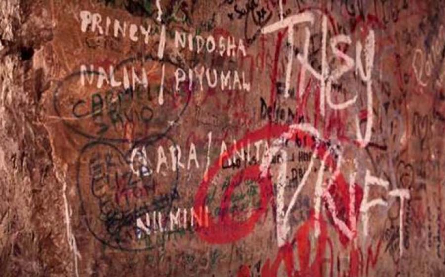 The other side of this graffiti covered slab at The Church of the Holy Sepulchre in Jerusalem led to the discovery of the beautiful medieval ancient altar.		Source: YouTube screenshot / Reuters