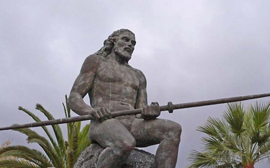Statue of "El Gran Tinerfe" in Adeje, Tenerife. 