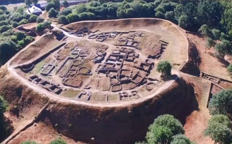 Aerial view of the Viladonga hillfort in Galicia, Spain