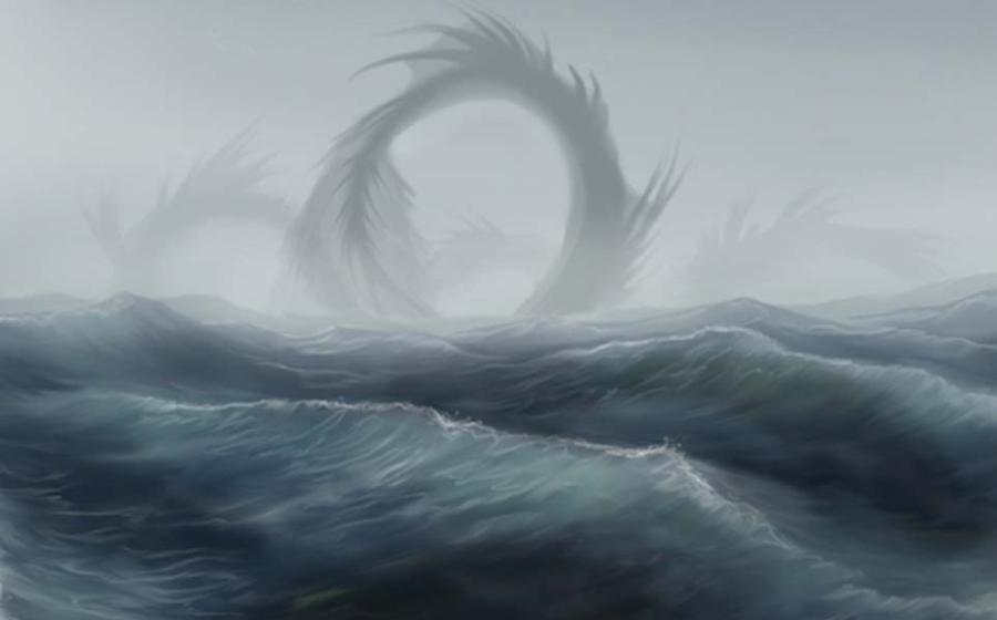 Illustration of a sea serpent. Credit: Tina Leyk / deviantart