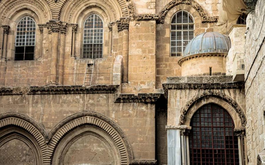 The Immovable Ladder at the Church of the Holy Sepulchre