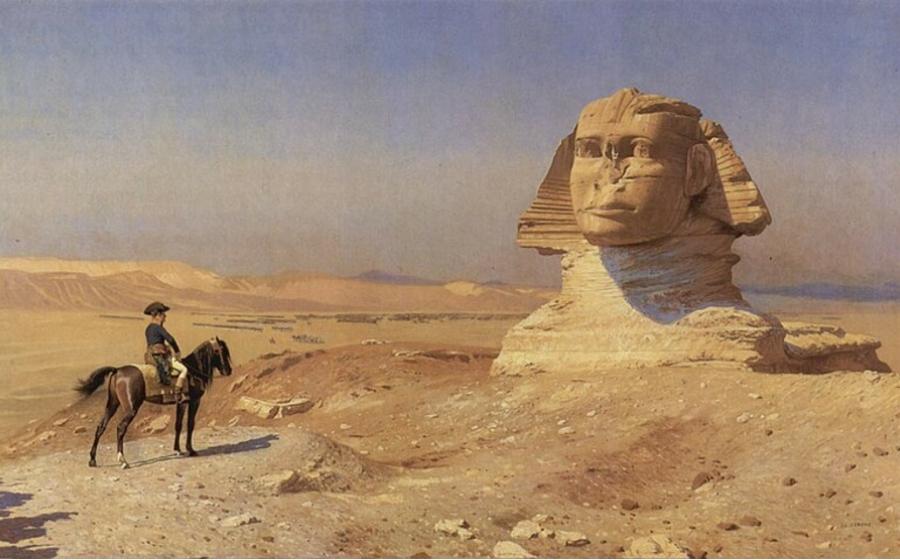 Napoleon Bonaparte before the Sphinx.
