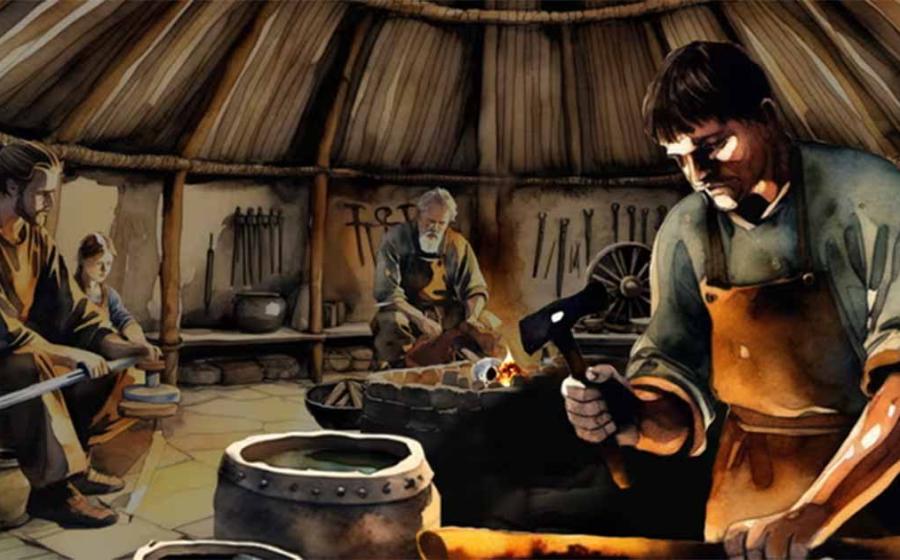 A computer generated image of what the iron age workshop might have looked like. 	Source: DigVentures