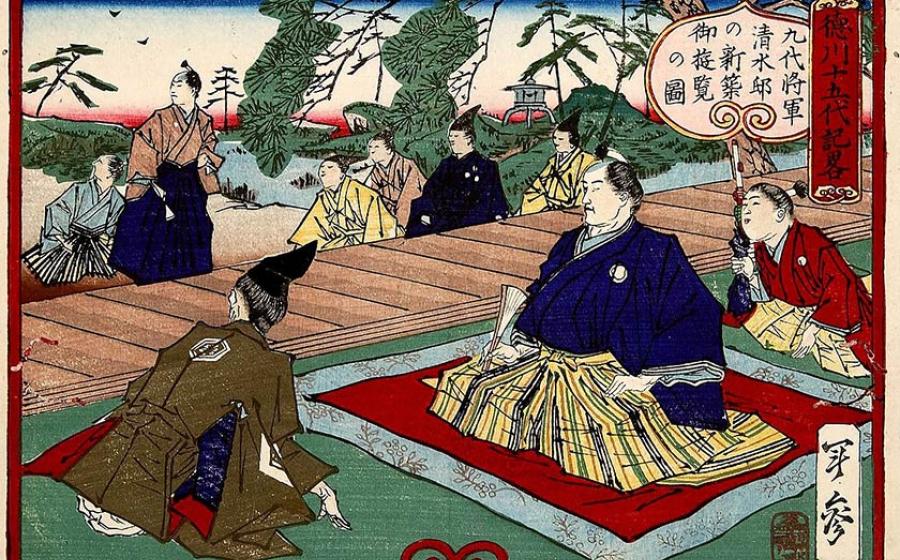 The 9th Tokugawa Japanese shogun visiting a newly built home in Edo.         Source: Kobayashi Toshimitsu / Public domain   
