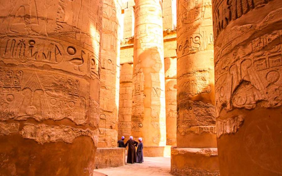 The columns of the Hypostyle Hall at the Karnak temple complex in Egypt. Source: whatafoto / Adobe Stock 