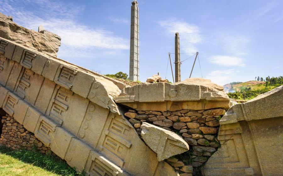 Ruins and obelisks at Axum, former capital of the Kingdom of Aksum