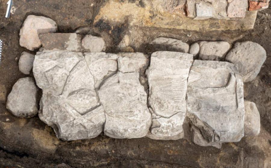 The five-foot-long medieval knight tombstone in Gdansk, Poland