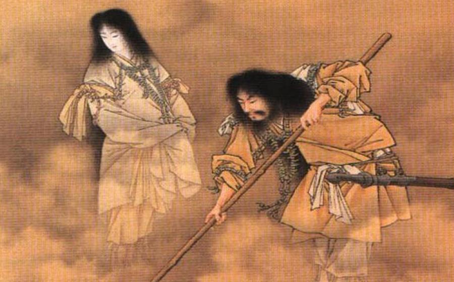 Kobayashi Eitaku, Izanagi and Izanami, c. 1885	Source: Public Domain