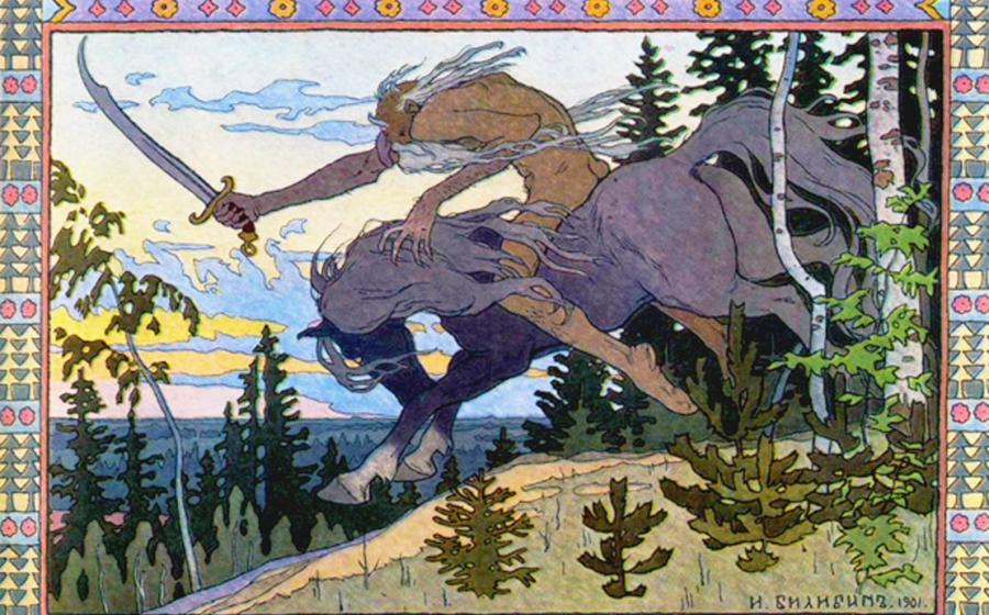 Immortal Koschei the Deathless on his enchanted steed