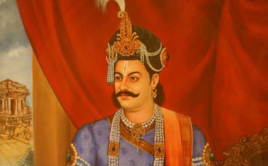 Detail of a painting representing Krishnadevaraya.