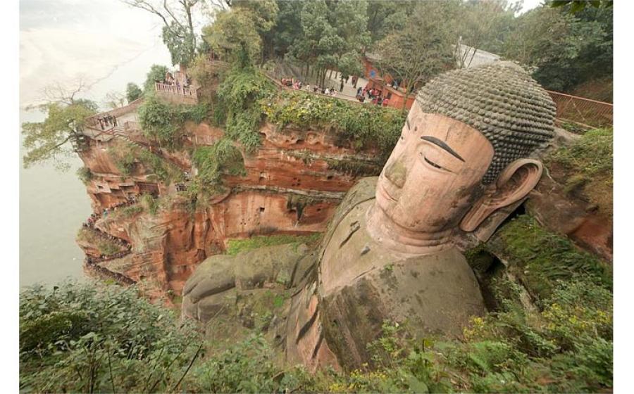 Leshan Giant Buddha is the world's largest stone-carved Buddha