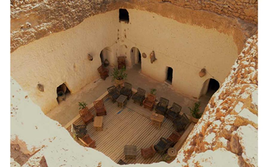 A photo of a troglodyte cave house in Gharyan, Libya.