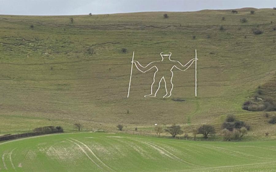 England’s Long Man Vandalized By Covid-19 Criminals