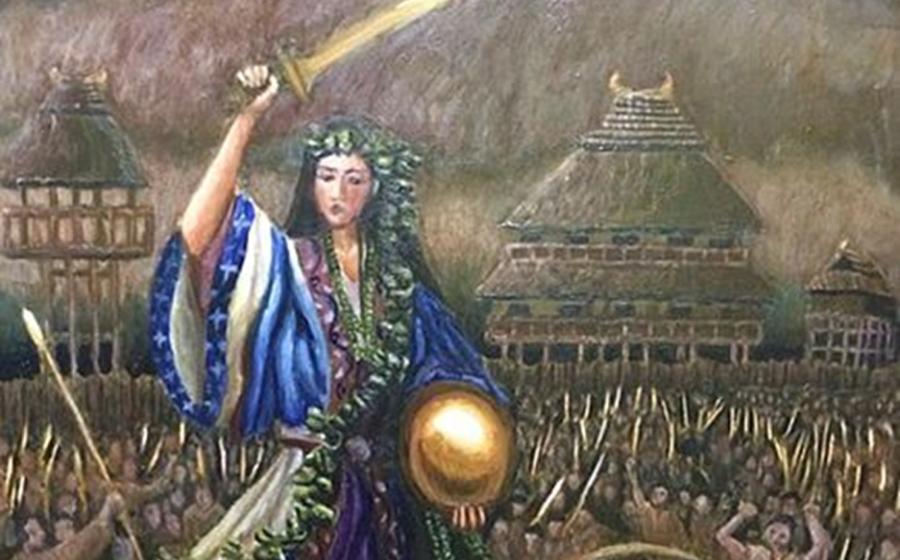 Detail of ‘Himiko, Queen of Yamataikoku.’ It is said this mysterious shaman queen of Japan had magic mirrors.