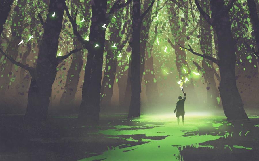 A man alone in a faerie realm.